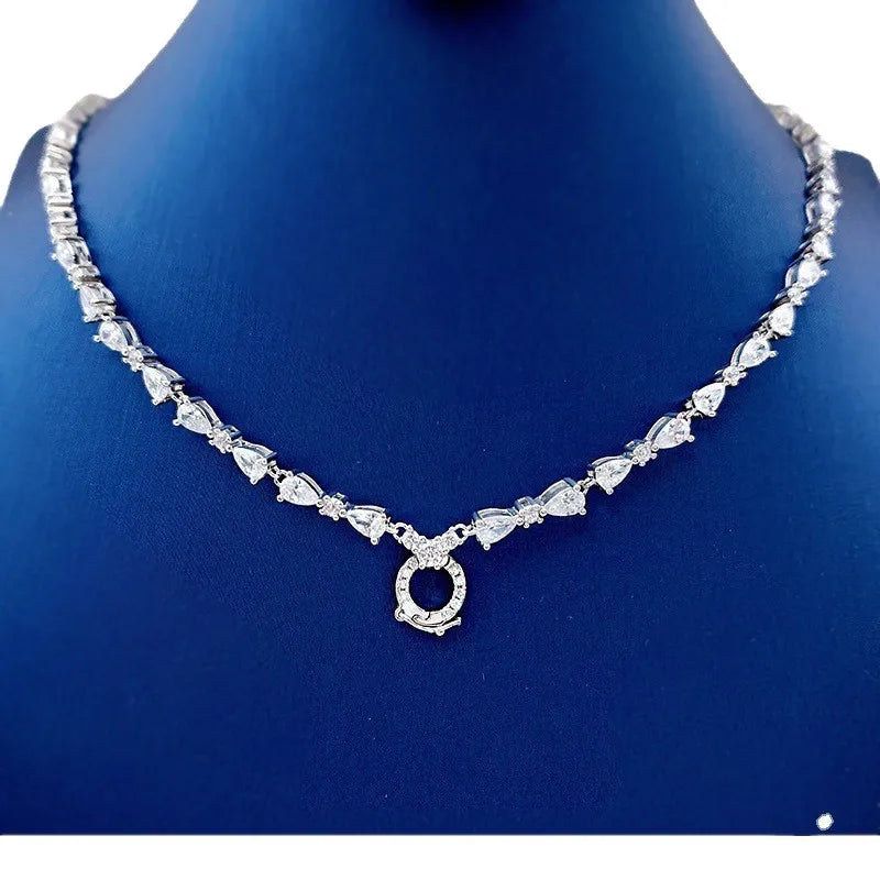 MUSHAN Jewelry Factory 925 Sterling Silver Necklace Fashion Women High Carbon Diamond Cartoon Cute Persian Cat Pendant Necklaces