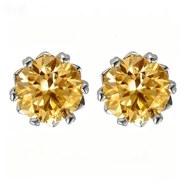 ArtistA Factory Jewelry 0.3-1CT Sparkling Round Moissanite Snowflake-Claw-Set Butterfly-Clutch 925 Silver Everyday Elegance Stud Earring