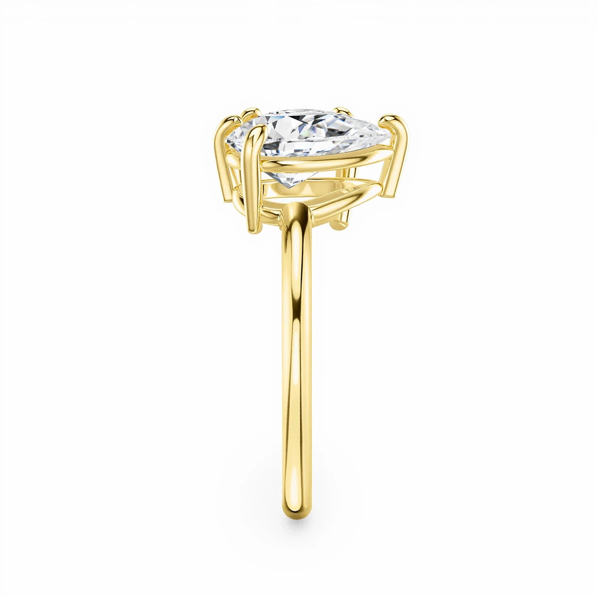 Gioiellieri Elegant 14K Gold Moissanite Diamond Ring Pass Diamond Tester Pear Heart Cut with Two Stones Unique Design for Women