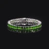 Gemfiori U03 Abiding Colored Natural Gemstone Oval Cut 4x6MM 7IN 10.7g 925 Sterling Silver Garnet Citrine Peridot Topaz Tennis Bracelet