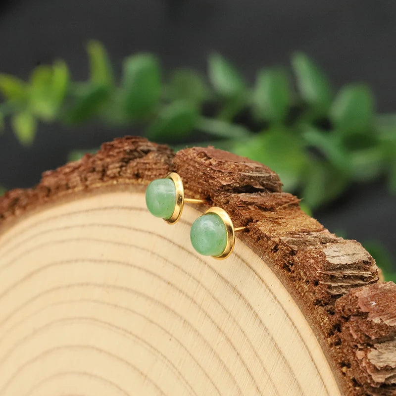 Wholesale Minimalist Turquoise Paw Natural Stone Crystal  Modern Women's Designer Earrings Fashion Luxury Earrings Jewelry