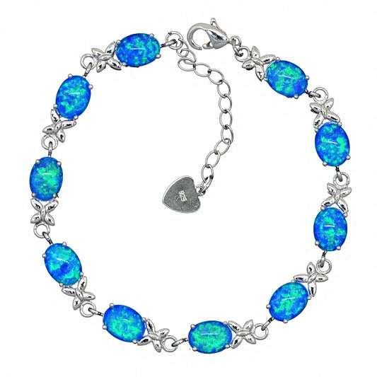 New Arrival Geometric Brass Silver Plated Christian Opal Women's Trendy Bracelet Bulk for Daily Wear
