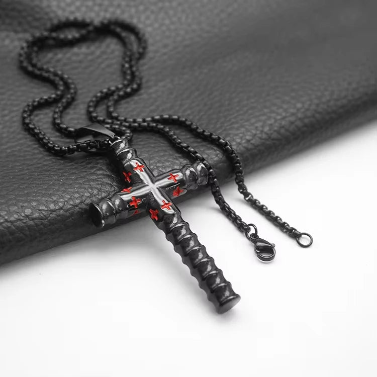 Religious Threaded Cross Non Anti Tarnish Free Waterproof Stainless Steel Pendant Fashion Jewelry Necklace Men Wholesale