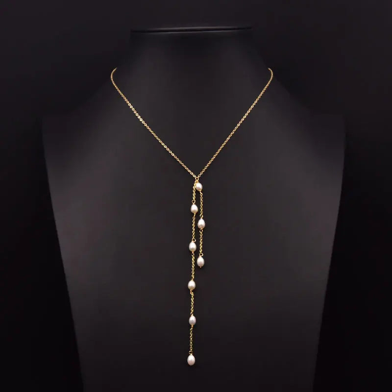 Natural Freshwater Pearl Necklace Simple Personalize Birthday Party Gifts Women Necklace Handmade Jewelry
