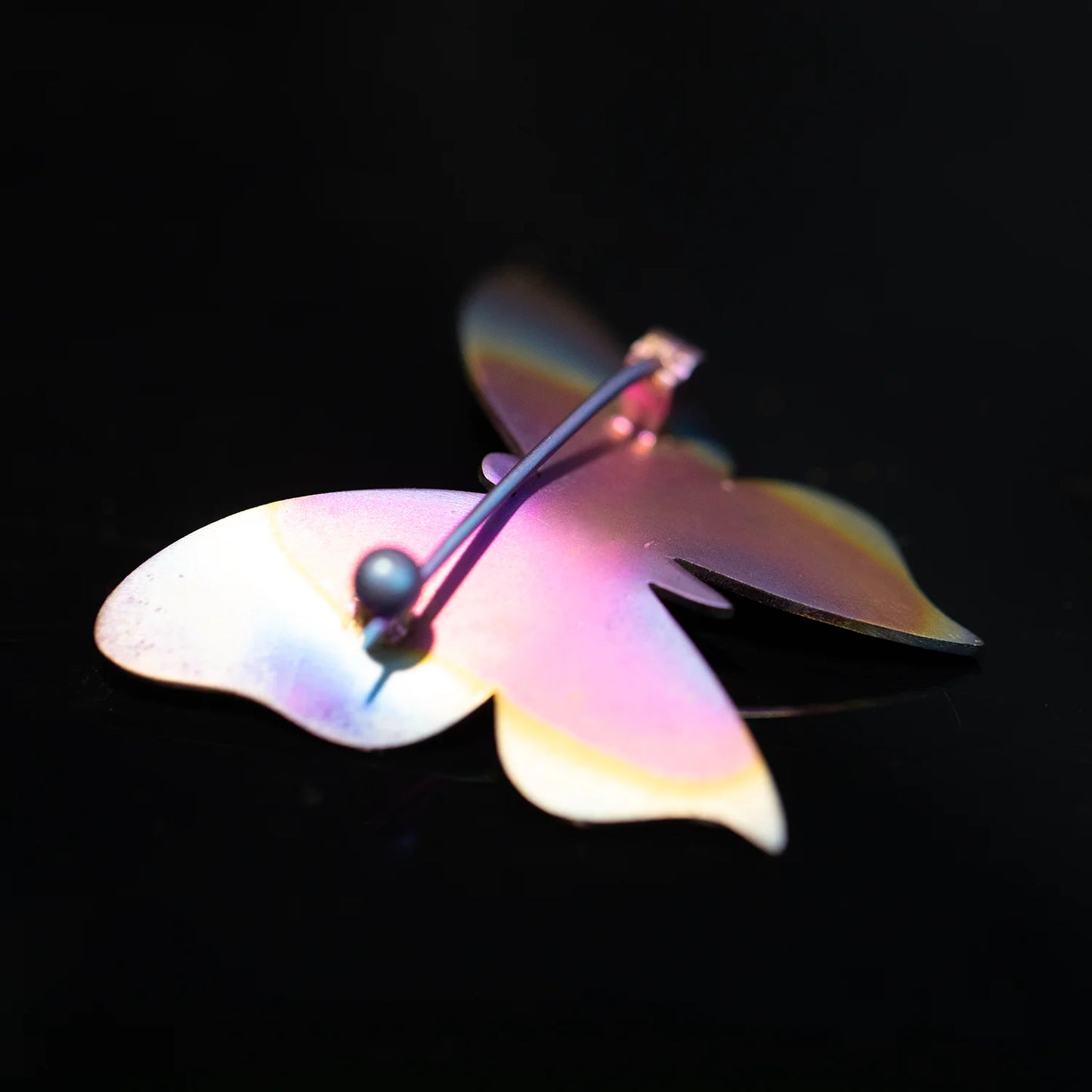 Elite Premium Pure Titanium Aurora Butterfly Brooch Medical G23 Nickel Free Iridescent Wings Custom Personalized Gift