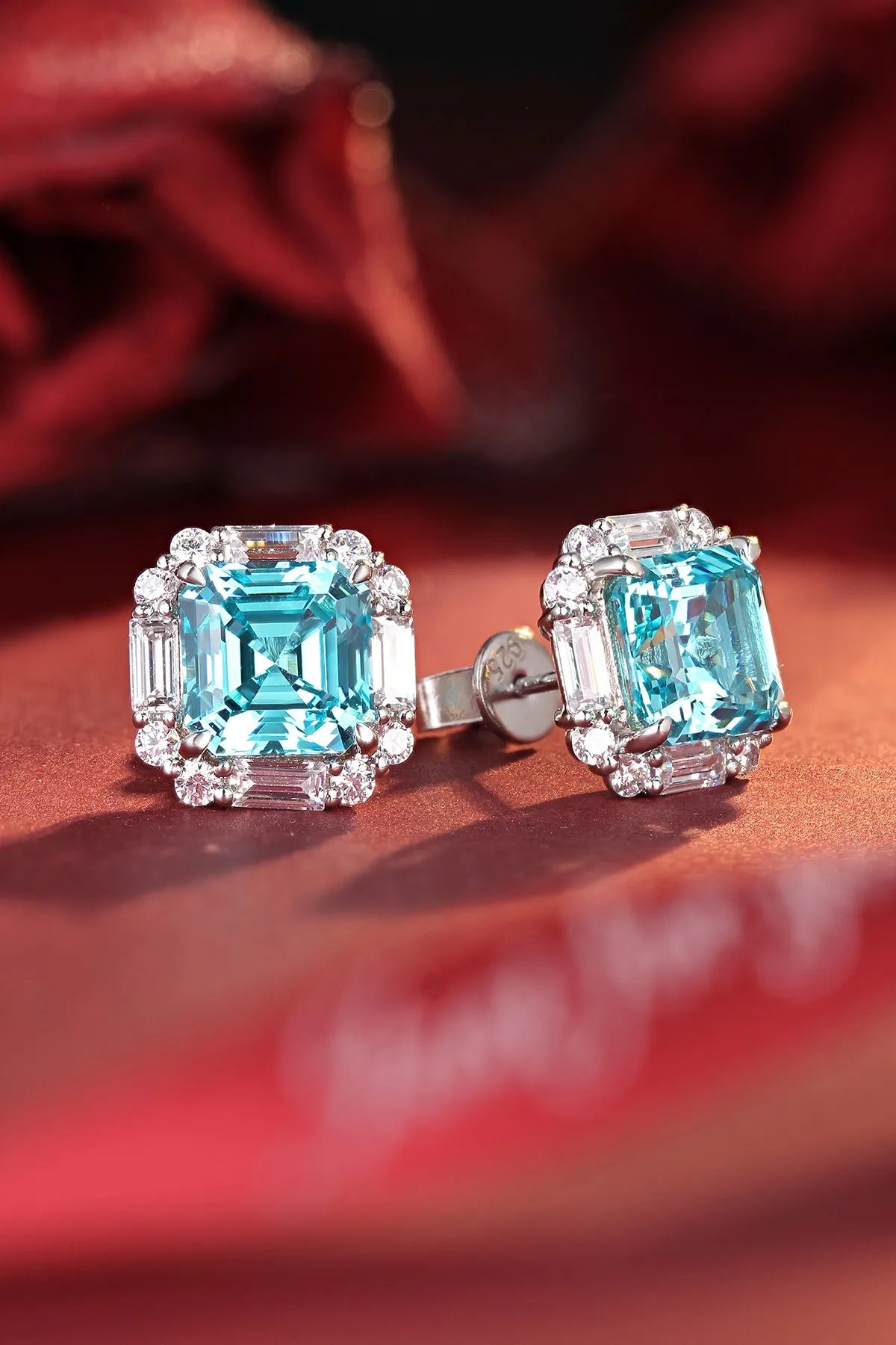 Gemfiori Anster High Quality S925 Lab Grown Paraiba Earring Stud Dainty Gemstone Stud Earrings for Women Daily Wear Gift