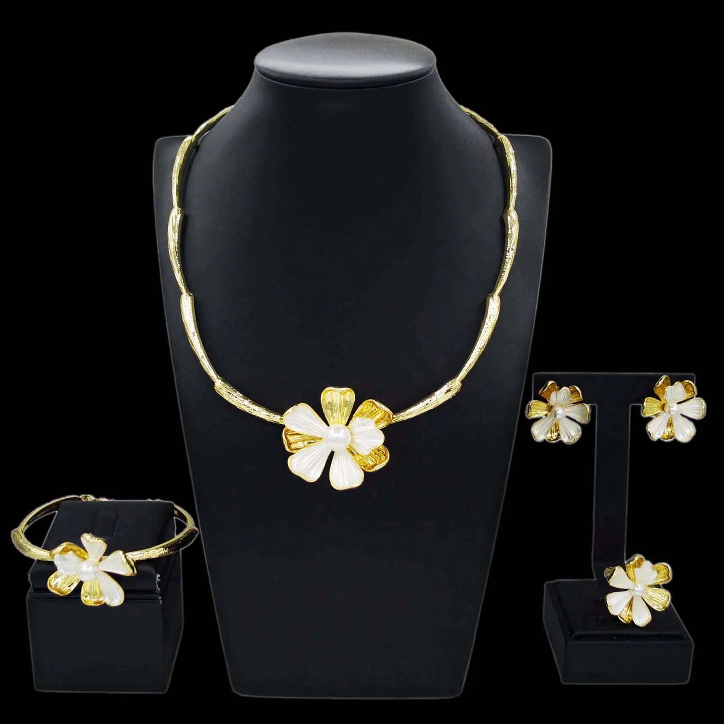 Zhuerru Italian Gold Plated Jewelry Set Simple Cheap Necklace Bracelet Jewels Sets Available Bridal Wedding Gifts HV000742