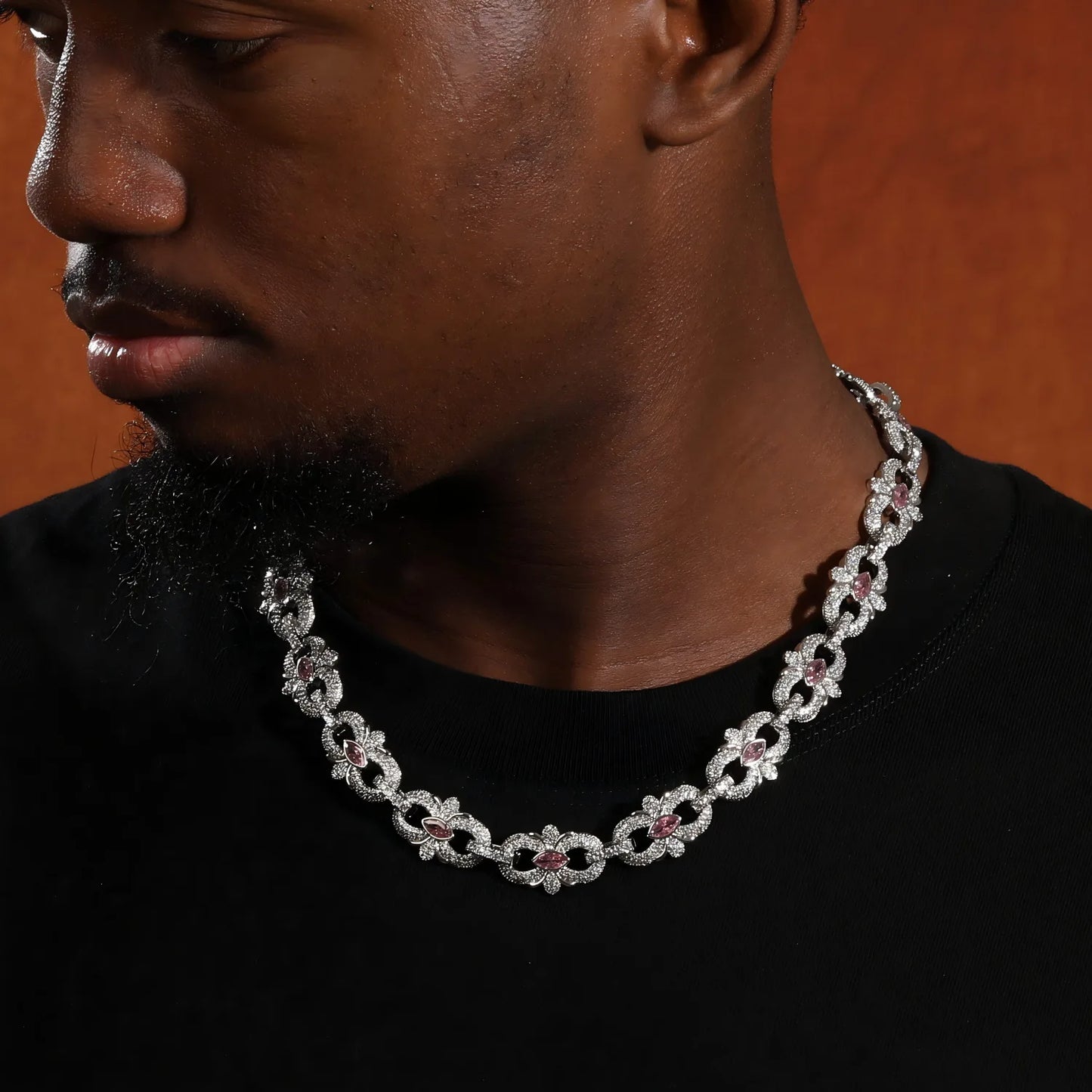 Luxury Bling Jewelry Full Zircon Hip-Hop Necklace for Men and Women Custom LOGO High Quality Chunky Necklace