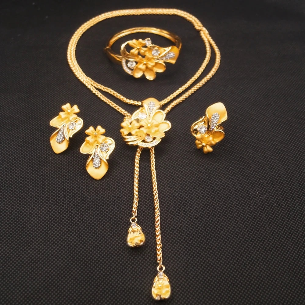 Zhuerrui High Quality African Jewelry Sets Italian Gold Plated Jewelry Set Fashion Lady Dubai Style Jewellery Sets HN21031714