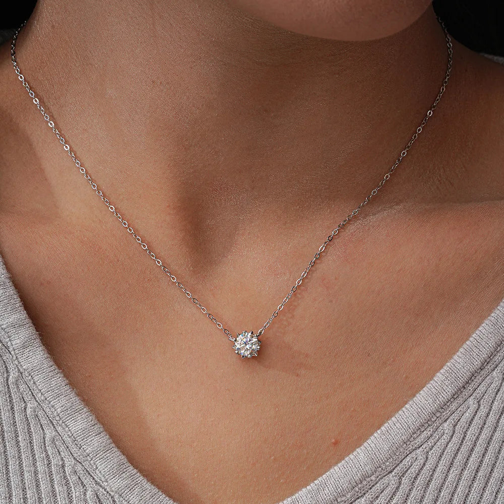 ArtistA Fine Jewelry Sets Zircon Platinum 925 Sterling Silver Heart Snowflakes Real VVS Moissanite Ring Earring Necklace Set for Women