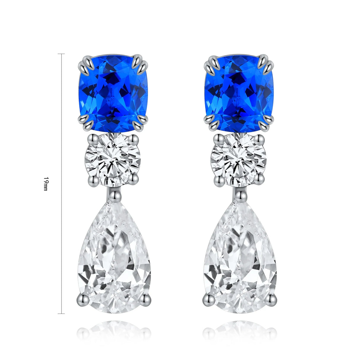 Gemfiori Anster High Quality S925 Lab Grown Cobalt Spinel Earring Stud Dainty Gemstone Stud Earrings for Women Daily Wear Gift