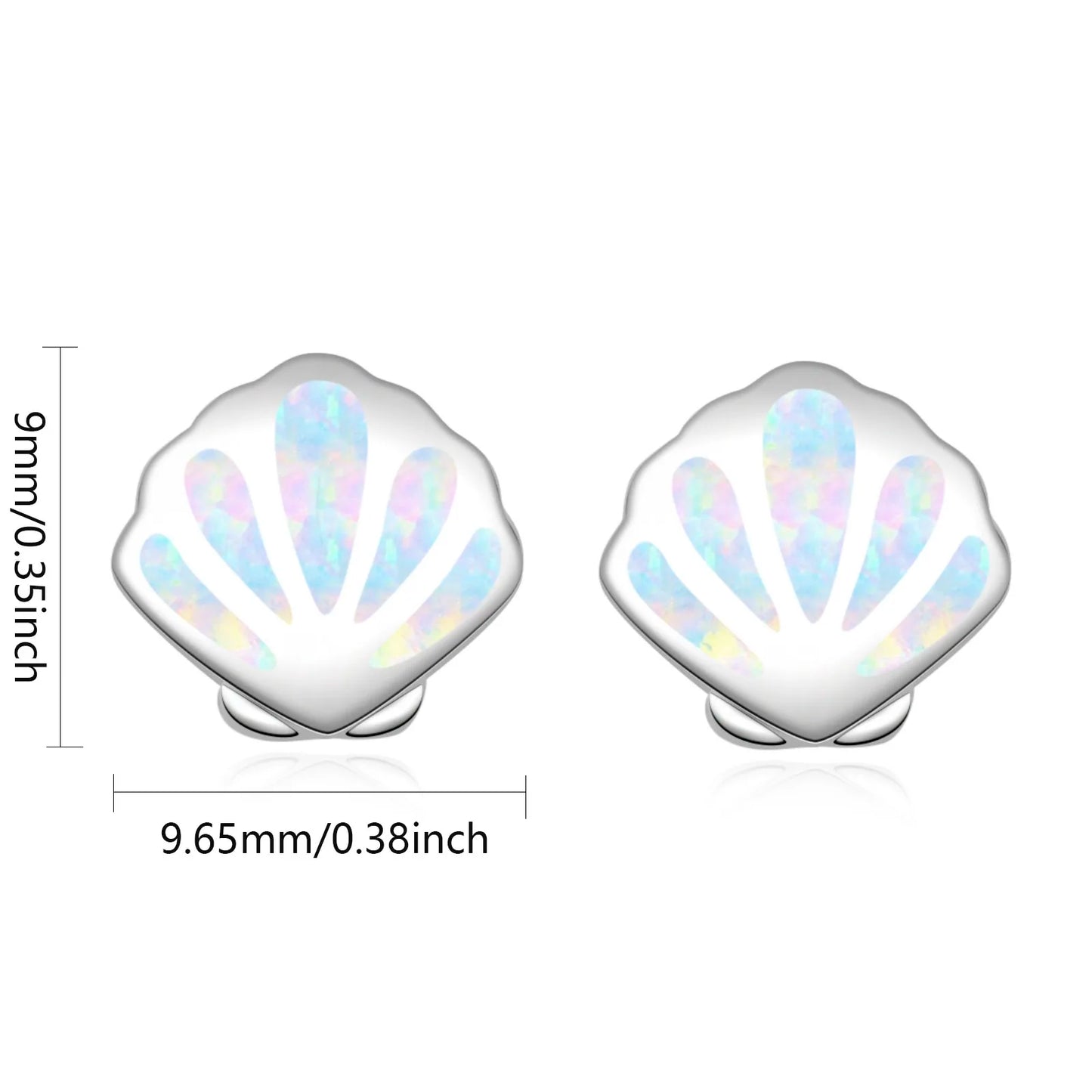 Aobao Bohemian Silver Plated Opal Animal Shape Stud Earrings