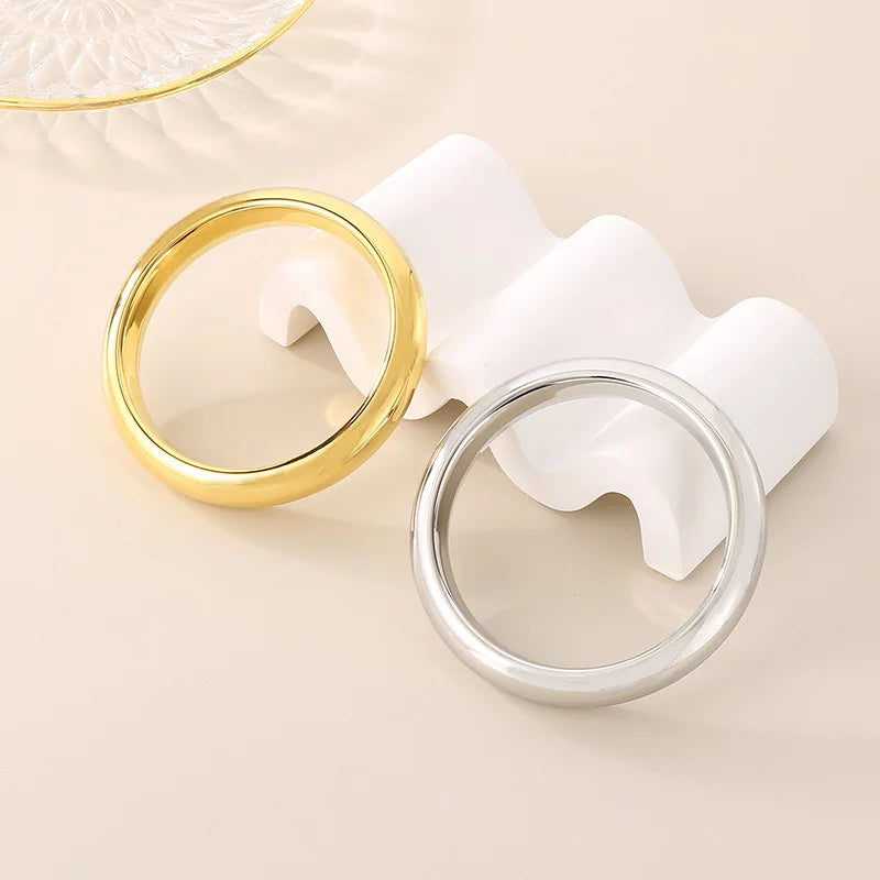 REBEL 18K Gold Plated 13mm Wide Fashion Bracelet Exaggerated Circle Smooth Hollow 18K Gold Plated Jewelry Bangles