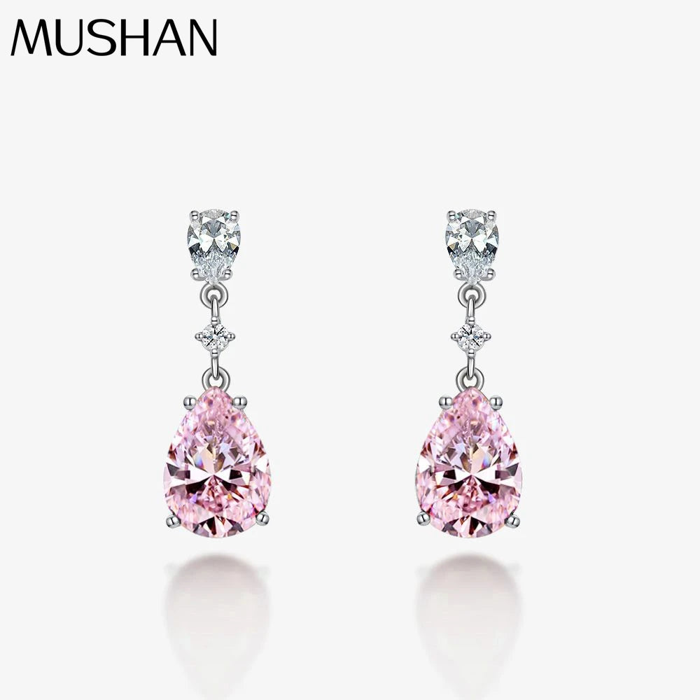 MUSHAN Jewelry Factory Dynamic Earrings Long 6 Carat Water Drop 10*14 European and American Luxury Earrings and Stud Earrings
