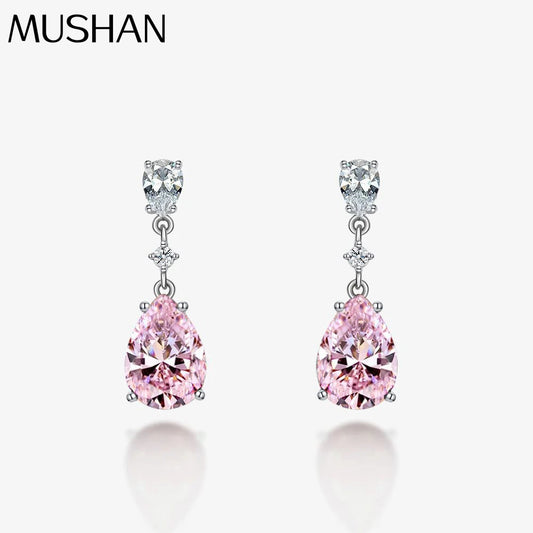 MUSHAN Jewelry Factory Dynamic Earrings Long 6 Carat Water Drop 10*14 European and American Luxury Earrings and Stud Earrings