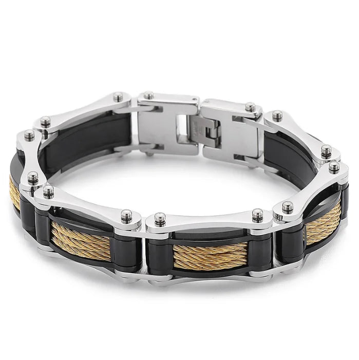 Rock Personality 316L Stainless Steel Bicycle Chain Bracelet Waterproof Sweatproof No Fade Chain Bracelet Fashion Chain Link