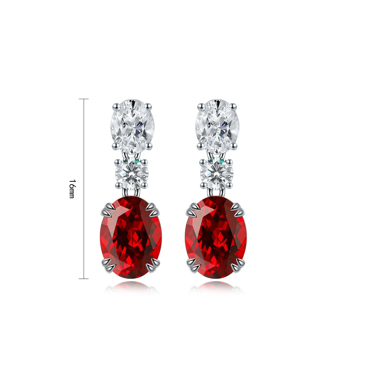 Gemfiori Anster High Quality S925 Lab Grown Ruby Earring Stud Dainty Gemstone Stud Earrings for Women Daily Wear Gift