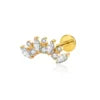 S&S ASTM F136 Titanium Labret Stud | Zircon | 83 Designs | Titanium & Gold