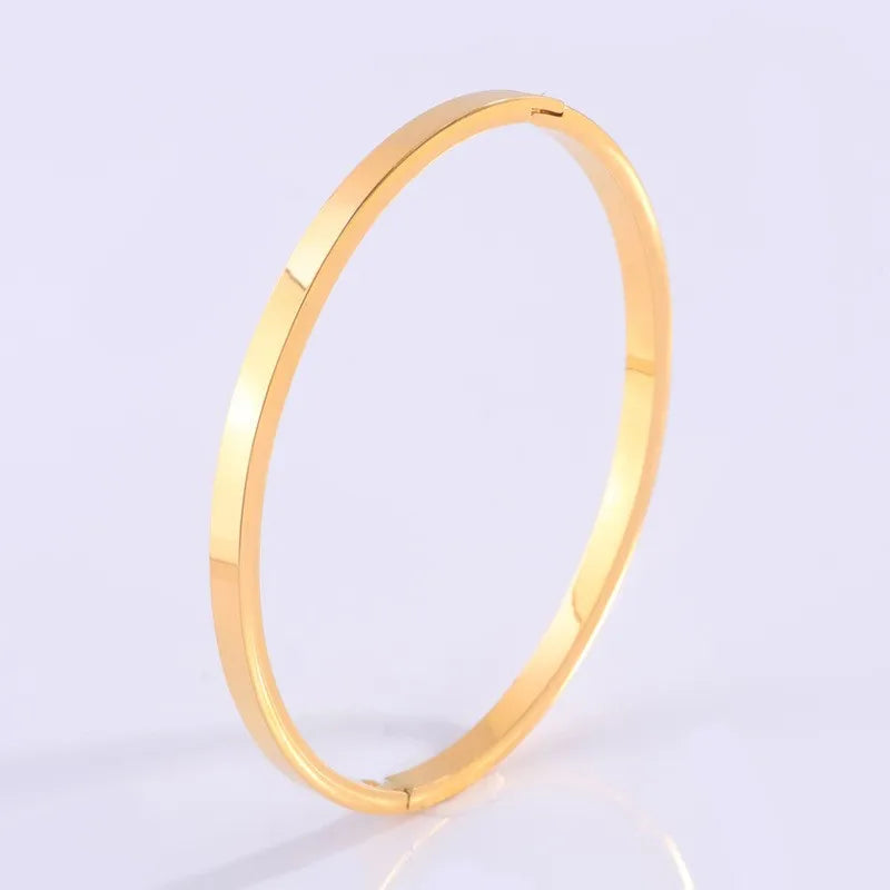 REBEL Stainless Inoxydable Stainless Steel 18K Gold Plated Roman Women Fashion Jewelry Bracelets Bangles