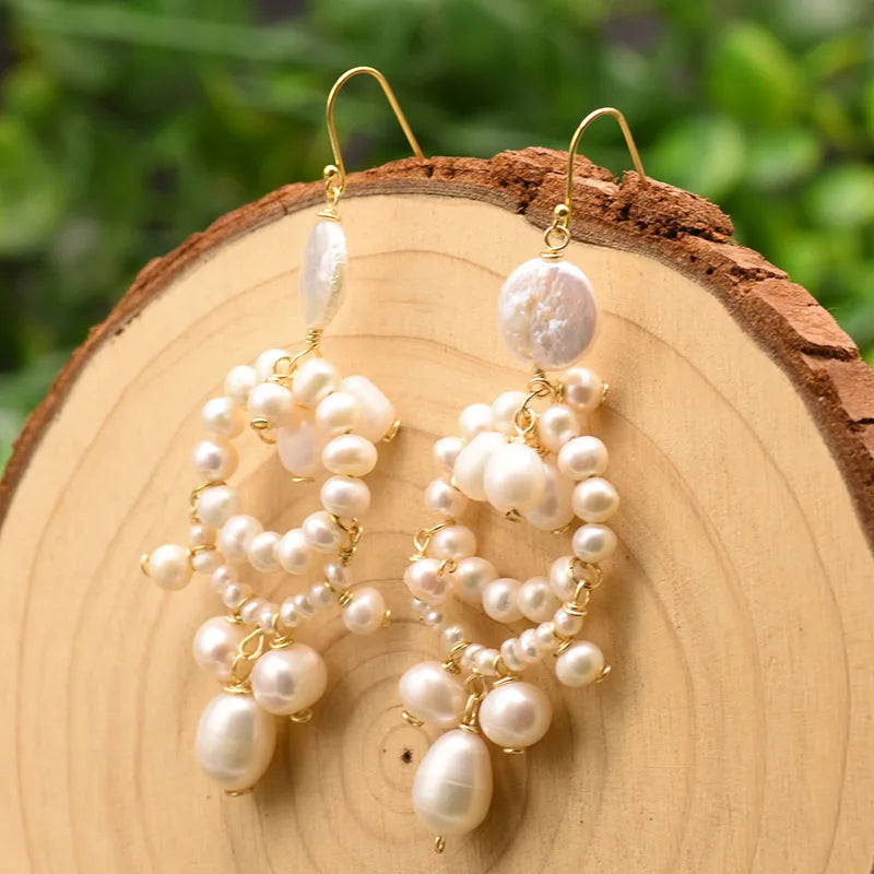 100% Genuine Fresh Water Pearl Earrings for Women Girl Birthday Party Luxury Korean Style