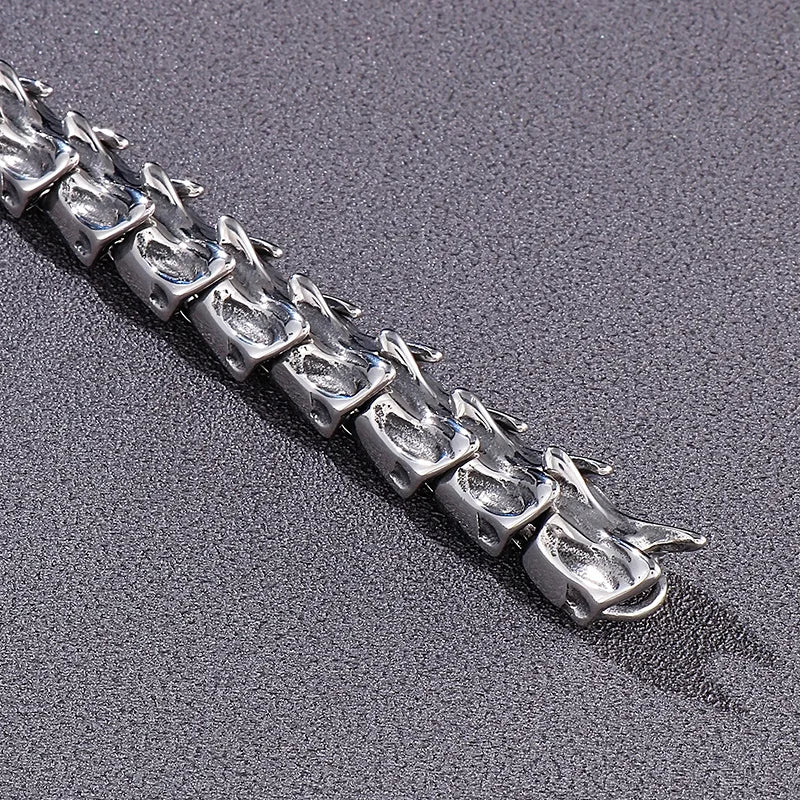 REBEL Punk Jewelry Stainless Steel Fashion Bracelets Bangles Grotesque Links Bracelet for Men
