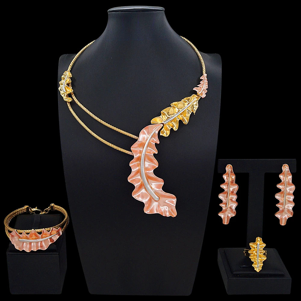 Zhuerrui Italiano Gold Designs Women Jewellery Set Party Fine Costume Jewelry Set Luxury Big Necklace Jewellery Sets X0007330