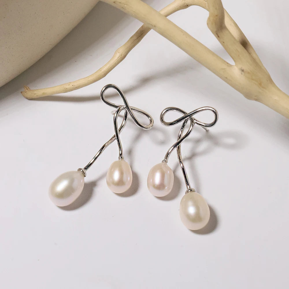 High-quality, Round, Pearl Puddles Earrings Large Natural Pearl Earrings with a Touch of Luxury and Sophistication for Women.
