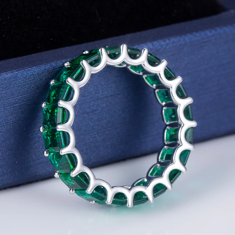 Messi Gems 2022 Trendy Ring Emerald Cut 14k 18k White Gold 5*3mm Lab Grown Zambia Lab Grown Emerald  Ring for Women