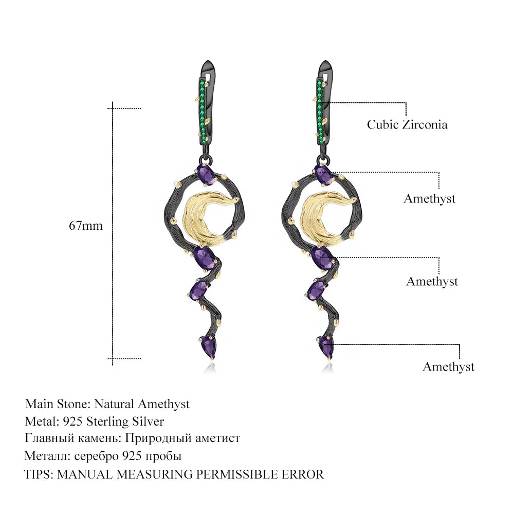 ArtistA C4524 Abiding OEM OEM Factory Natural Amethyst 925 Silver 3 Pieces Fine Jewelry Sets for Ladies