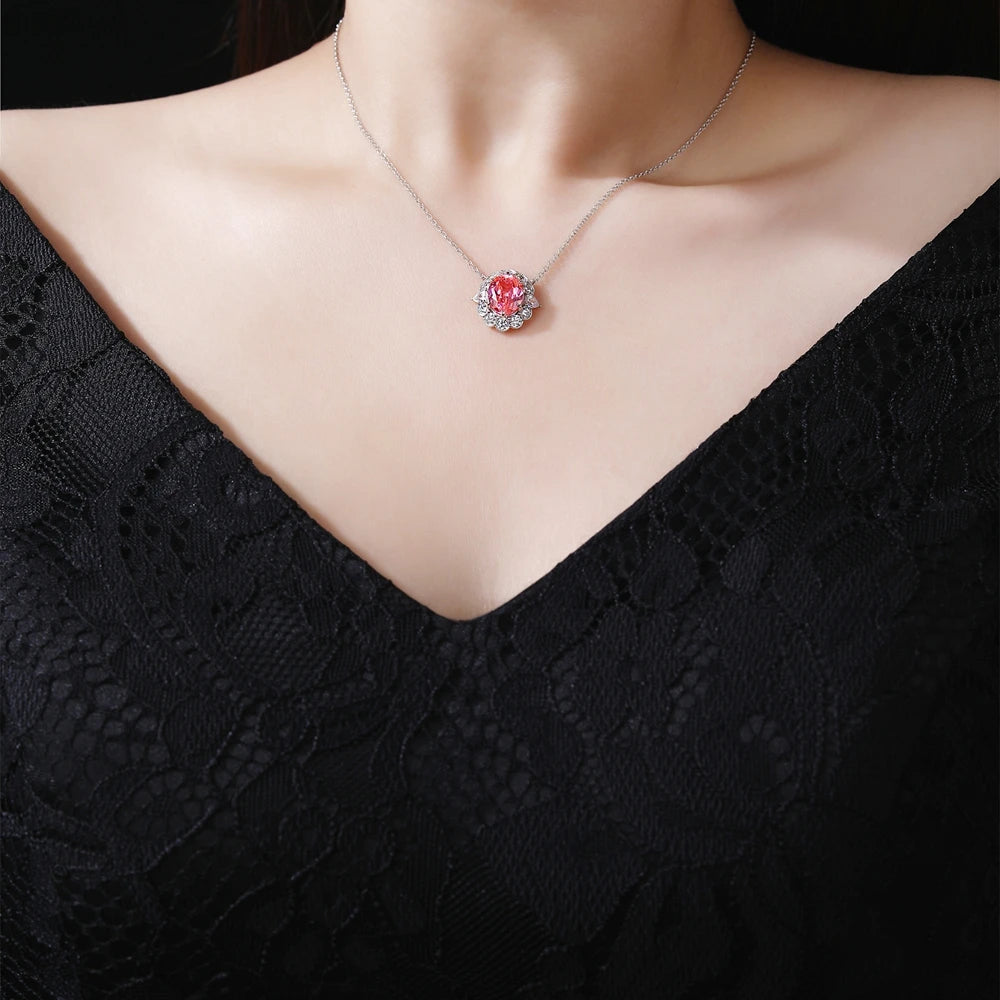 MUSHAN S925 Platinum Plated Luxury Engagement Wedding Anniversary Party Pendant Necklace High Carbon Diamond-Versatile High-End