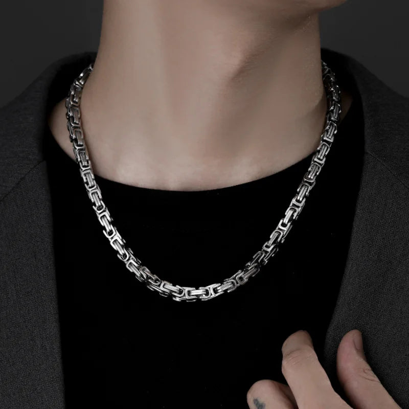 NEWLiFE VIKING Zircon Chain Necklace in Stainless Steel for Men | Designer Jewellery for women & MEN