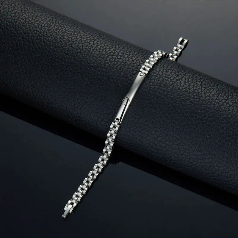 REBEL Anti Tarnished 316L Stainless Steel Fashion Men's Bracelet & Bangle 14K 18K Gold Plated Engravable Bracelet Blanks For Men