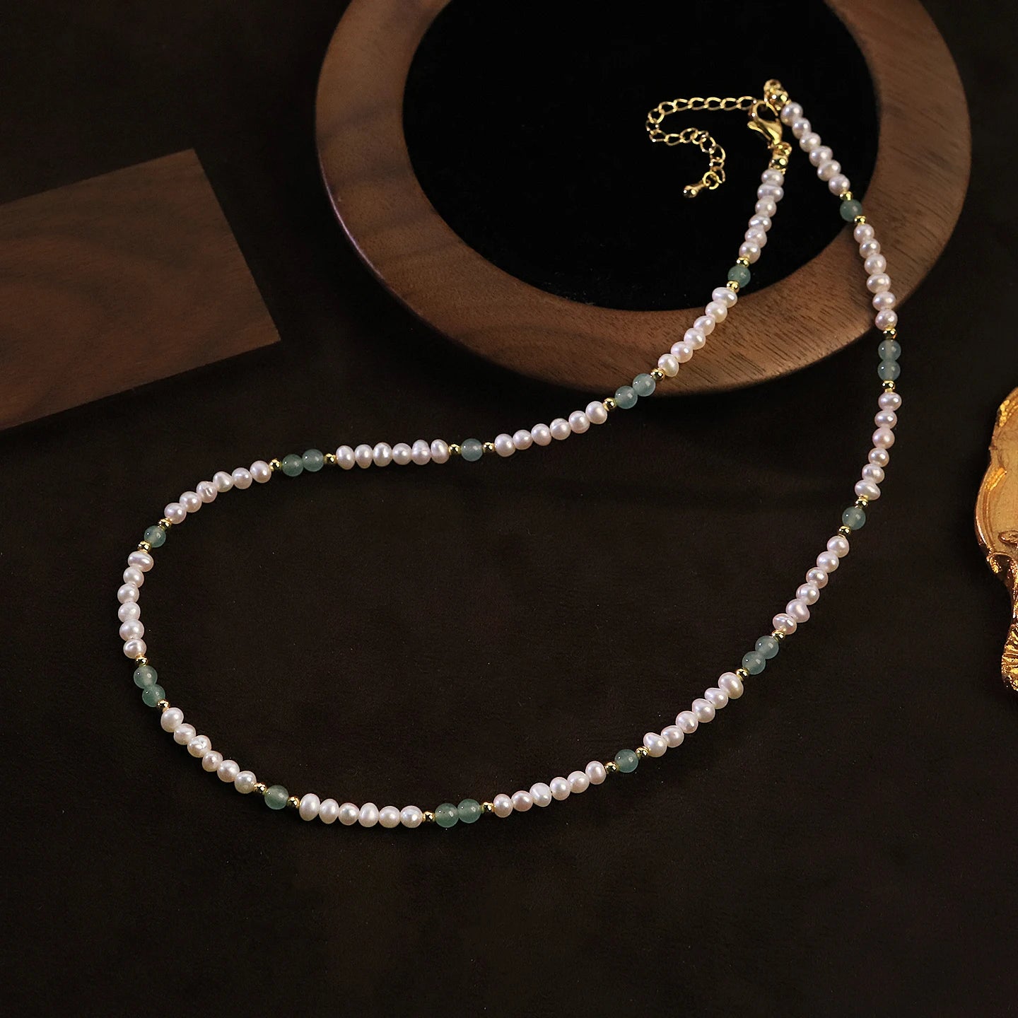 Natural Freshwater Pearl Jade Necklace for Women Daily Wear Vacation Wedding Gift Dainty Beaded Choker Necklace Bohemian Jewelry