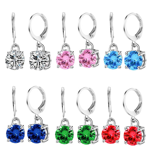S&S Stainless Steel Zircon Hoop Drop Earrings — S&S Collection