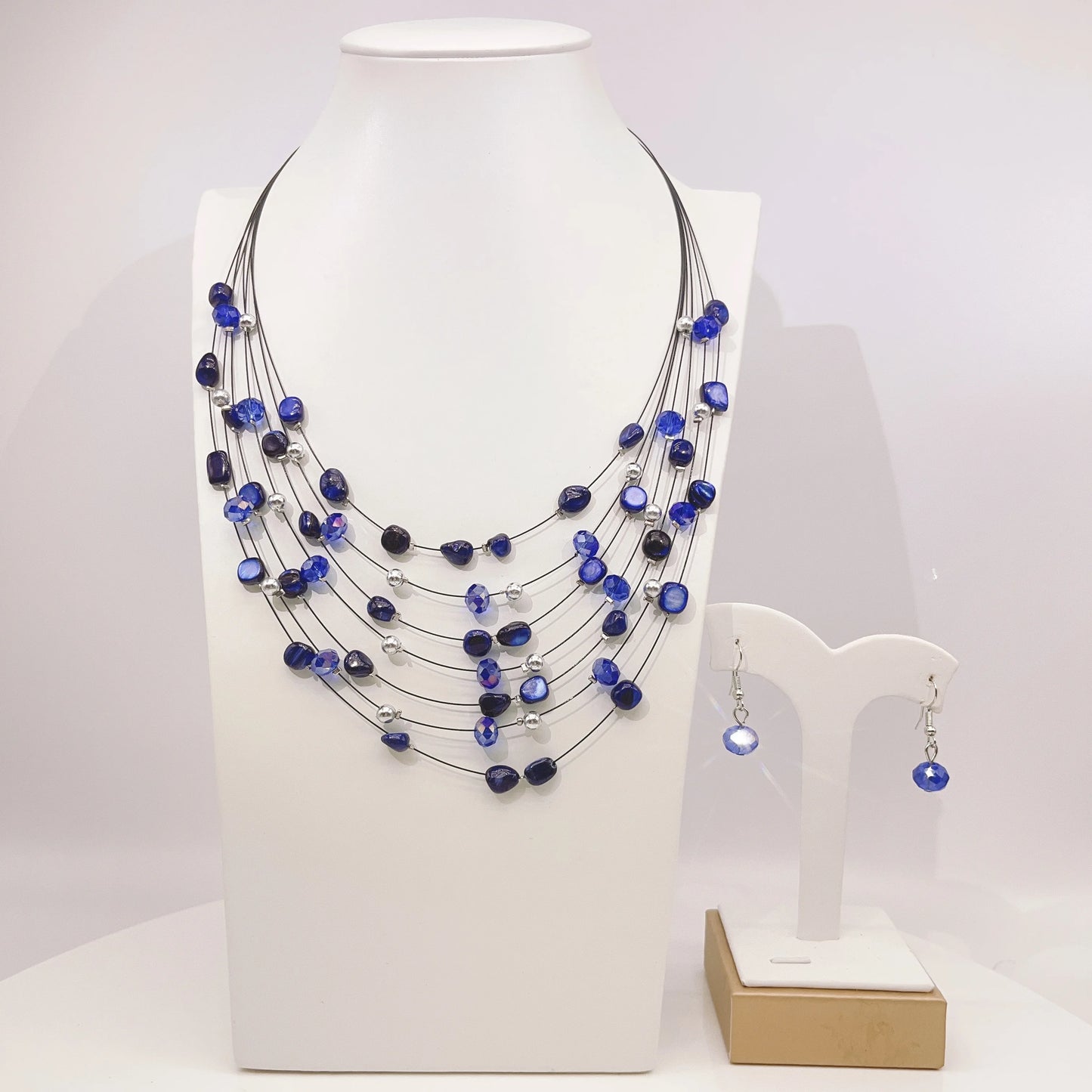 Zhuerrui Exquisite Women's  Necklace Costume Jewelry Set Multi Color Bead Earrings Jewelry Sets High Quality Gifts DSC01429