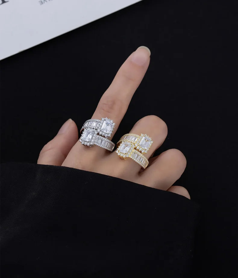 MuShan Jewelry Factory  Elegant Purple Diamond 10 * 16 Oval High Carbon Diamond Ring for Ladies 925 Pure Silver Jewelry
