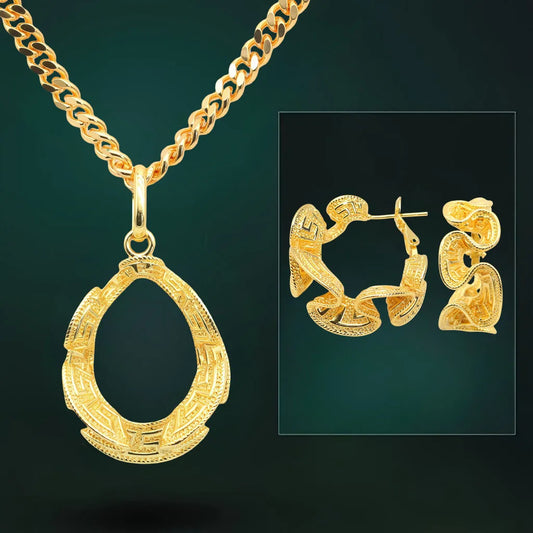 Vintage Copper Jewelry Set for Women 18K Gold Plated Fashionable Wedding or Party Holiday Theme Gift
