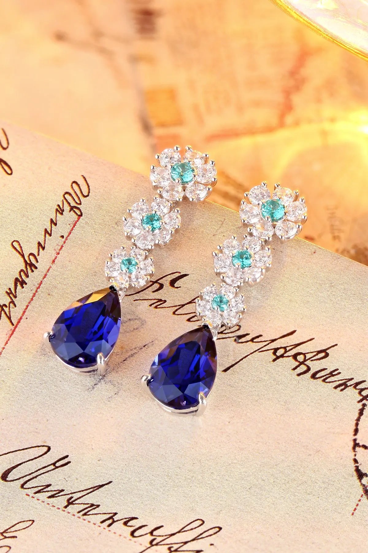 Gemfiori Anster High Quality S925 Lab Grown Sapphire Earring Stud Dainty Gemstone Stud Earrings for Women Daily Wear Gift