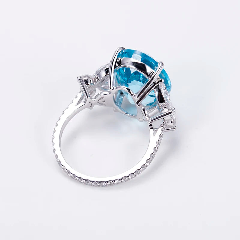 Gemfiori Messi Jewelry MSR-1532 Luxury PT 950 Stackable Ring Lab Gem Stone