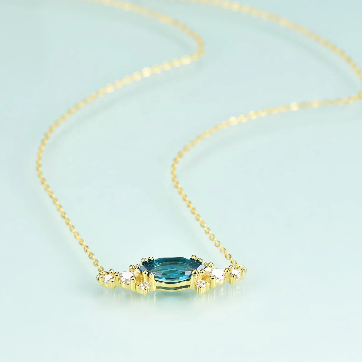 ArtistA OL1025N Abiding New Design Fashion 925 Sterling Silver Lab Paraiba Tourmaline Gemstone Necklace Jewelry