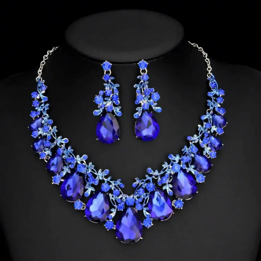Teardrop Crystal Bridal Jewellery Set