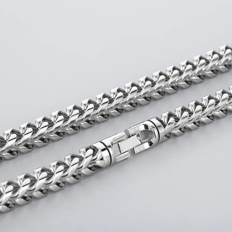 REBEL 650mm Fashion Gold/Silver/Black/Blue/Rainbow Stainless Steel Herringbone Chain Link Necklace