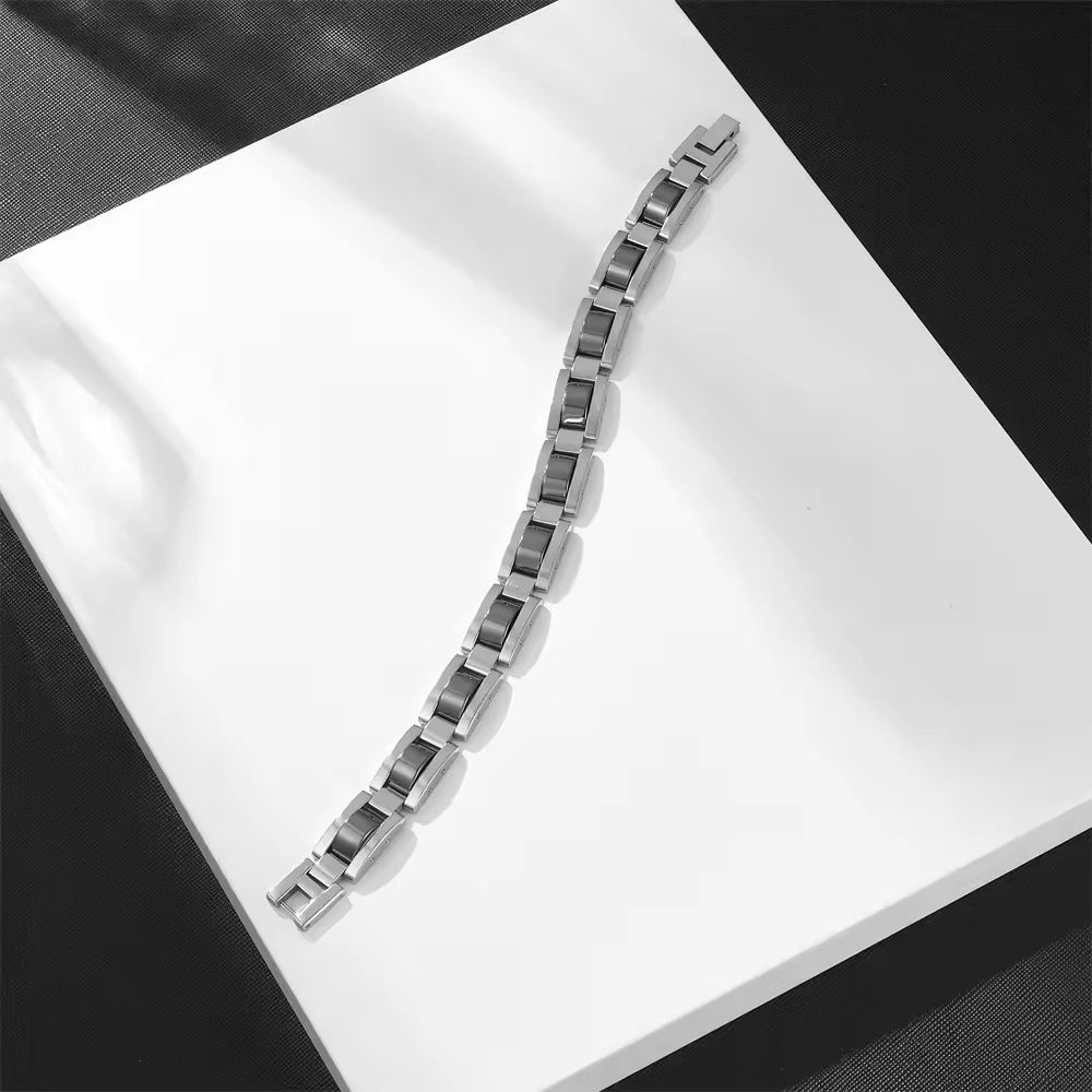 REBEL New Design Unisex Motorcycle Chain Biker Jewelry Stainless Steel Bracelet with Charms