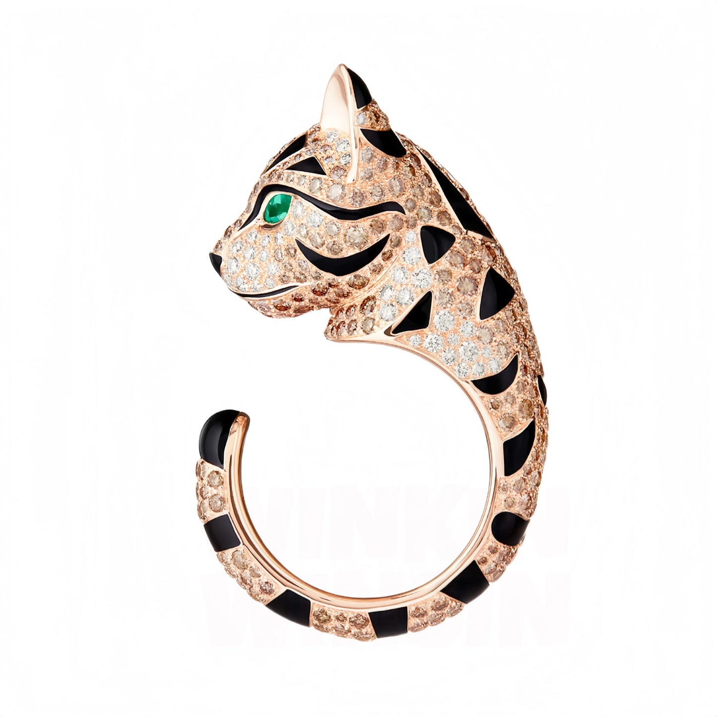 MUSHAN Jewelry Factory Designer Gemstones Jewelry 925 Sterling Silver Rings Woman 18k Gold Plating Leopard Fuzzy Cat Ring Party