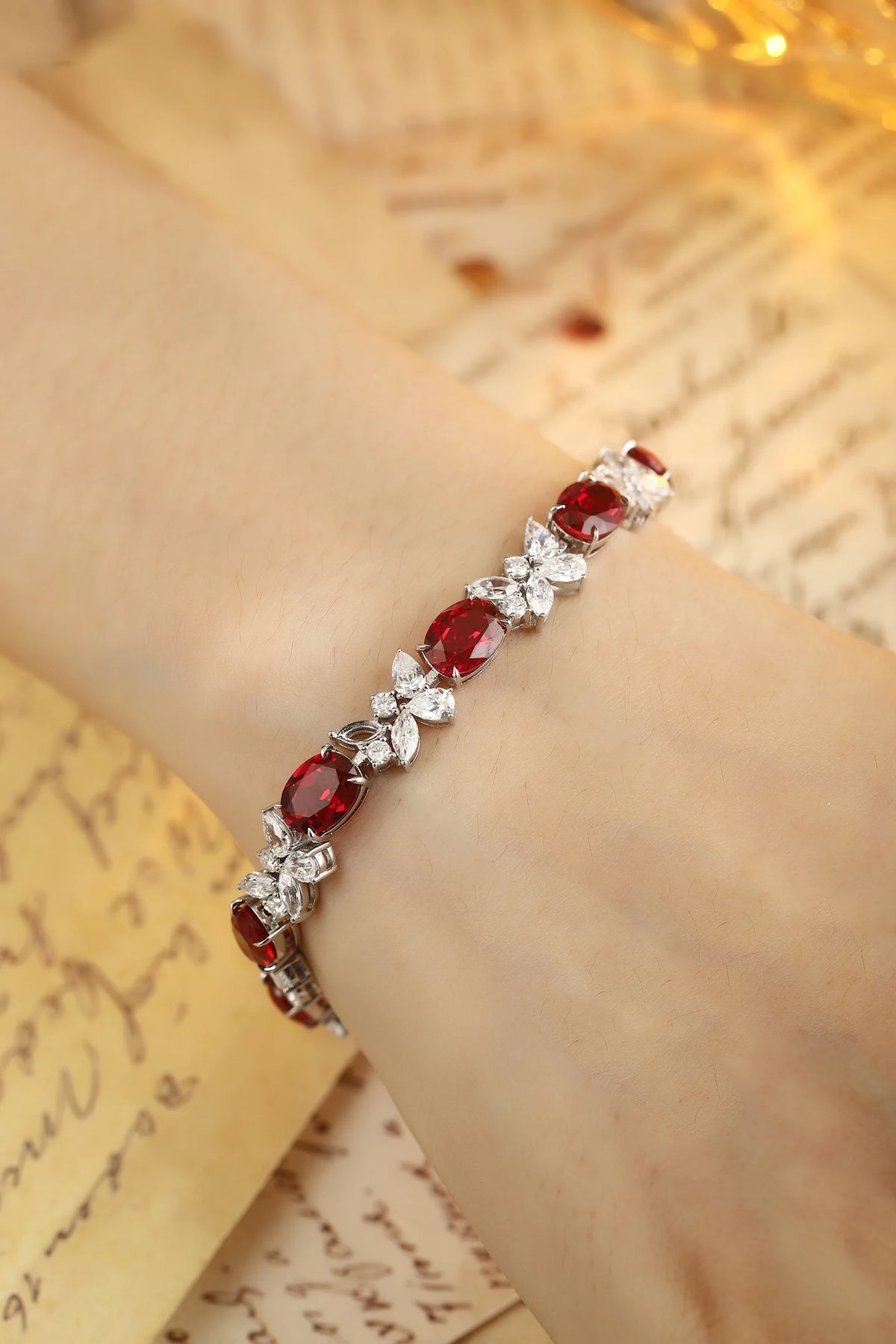 ArtistA Custom Bracelets S925 Silver Lab Grown Ruby Tennis Bracelets for Her Women Luxury Jewelry Wedding Brand Bangles