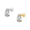S&S ASTM F136 Titanium Labret Stud | Zircon | 83 Designs | Titanium & Gold