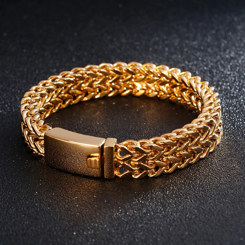KALEN 18k Chain Luxury Bracelet Mens Charm Gold Plated Bracelets