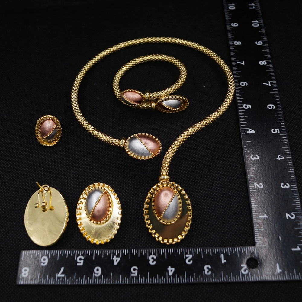 Italian Jewelry Set Alloy Brazilian Jewelry Sets Wedding Party Pendant Necklace Bracelet Ring Earrings Jewelry Set  HS2603725