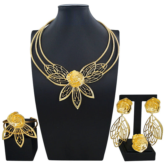 Zhuerrui Italiano Gold Designs Women Jewellery Set Party Fine Costume Jewelry Set Luxury Big Necklace Jewellery Sets X0010130