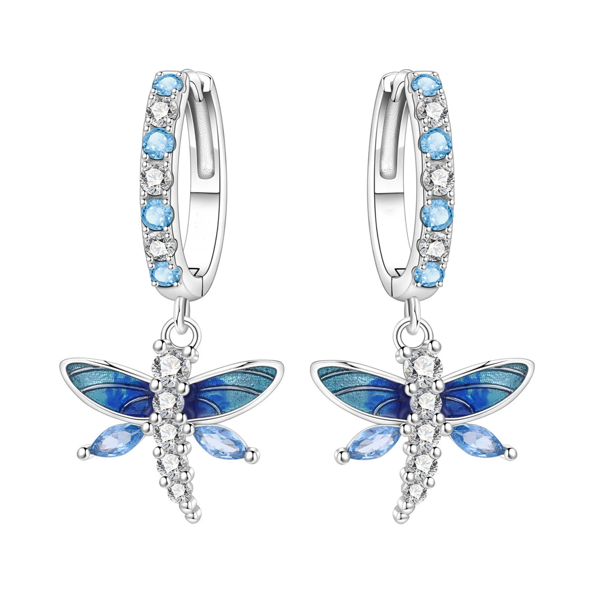 S&S Butterfly Zircon Drop & Stud Earrings | Silver Plated | S&S
